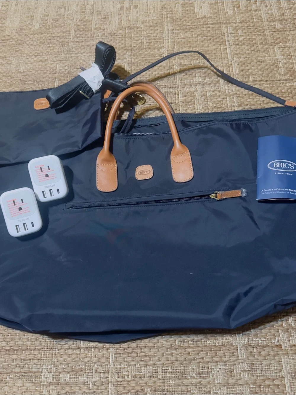 Bric's Milano Luxury Travel Weekender Set + 2 International Adapters